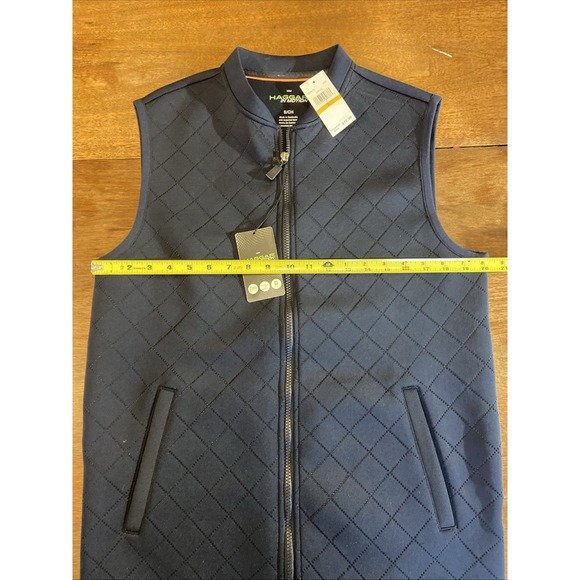 HAGGAR In Motion Quilted Look Zip-Front Vest Sz Small Navy NWT - Picture 6 of 9